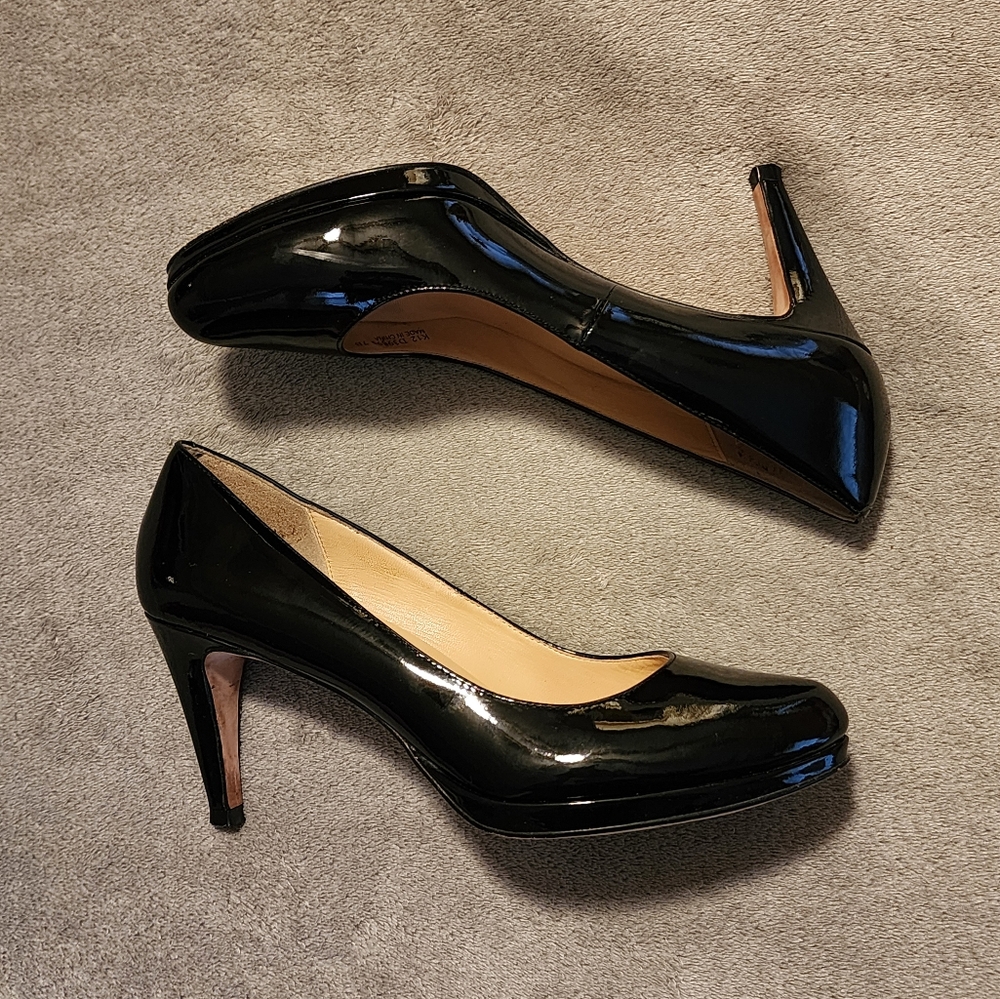 Black Patent Cole Haan platform pump size 7